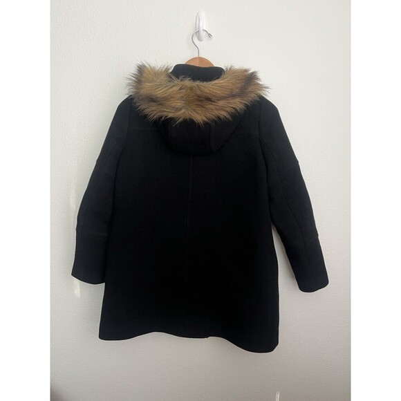 J Crew Cocoon Coat Italian Stadium Cloth Nello Gori Hooded Wool Black Heavy 2 - Picture 4 of 9